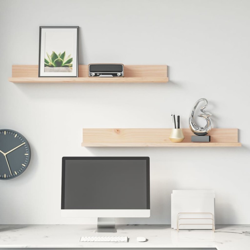 vidaXL Wandregale 2 Stk. 80x11x9 cm Massivholz Kiefer vidaXL Wandregale 2 Stk. 80x11x9 cm Massivholz Kiefer