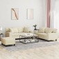 vidaXL 3-tlg. Sofagarnitur mit Kissen Creme Kunstleder vidaXL 3-tlg. Sofagarnitur mit Kissen Creme Kunstleder