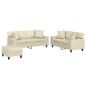 vidaXL 3-tlg. Sofagarnitur mit Kissen Creme Kunstleder vidaXL 3-tlg. Sofagarnitur mit Kissen Creme Kunstleder