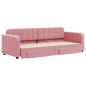 vidaXL Tagesbett Ausziehbar mit Schubladen Rosa 80x200 cm Samt vidaXL Tagesbett Ausziehbar mit Schubladen Rosa 80x200 cm Samt