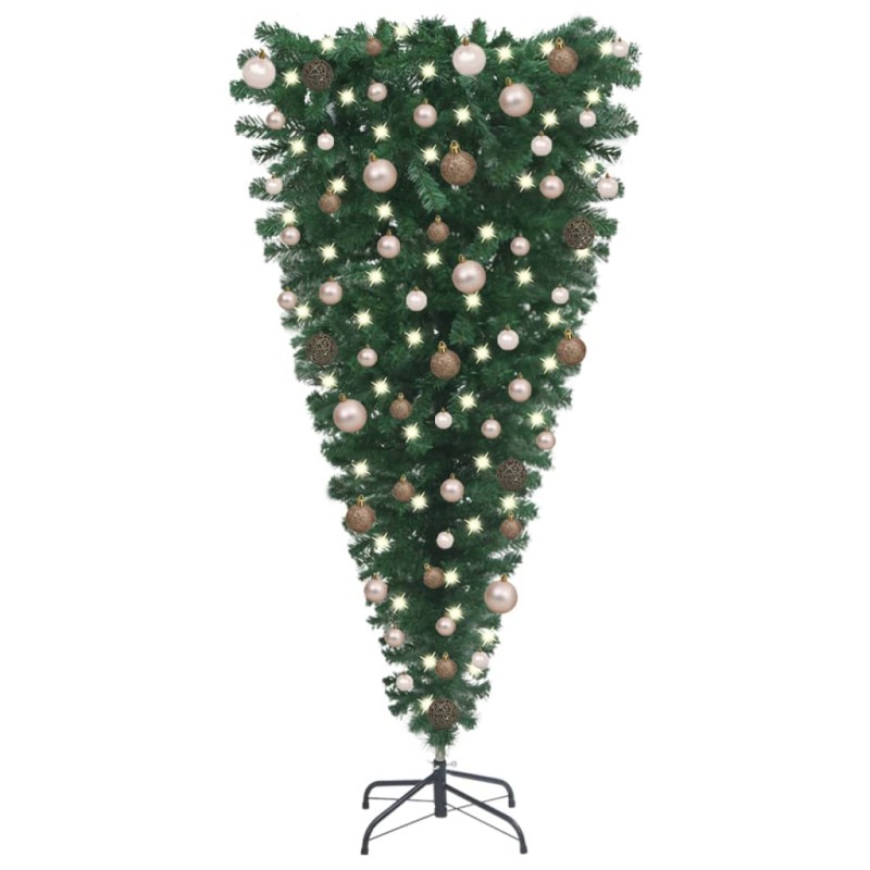 Künstlicher Weihnachtsbaum Kopfüber LEDs & Kugeln 150 cm Künstlicher Weihnachtsbaum Kopfüber LEDs & Kugeln 150 cm