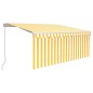 vidaXL Markise Manuell Einziehbar mit Rollo & LED 3,5x2,5m Gelb & Weiß  