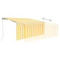 vidaXL Markise Manuell Einziehbar mit Rollo & LED 3,5x2,5m Gelb & Weiß  