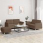 vidaXL 3-tlg. Sofagarnitur mit Kissen Braun Stoff vidaXL 3-tlg. Sofagarnitur mit Kissen Braun Stoff