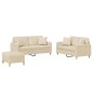 vidaXL 3-tlg. Sofagarnitur mit Kissen Creme Stoff vidaXL 3-tlg. Sofagarnitur mit Kissen Creme Stoff