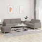 vidaXL 3-tlg. Sofagarnitur mit Kissen Taupe Stoff vidaXL 3-tlg. Sofagarnitur mit Kissen Taupe Stoff