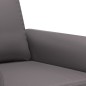 vidaXL 3-tlg. Sofagarnitur mit Kissen Grau Kunstleder