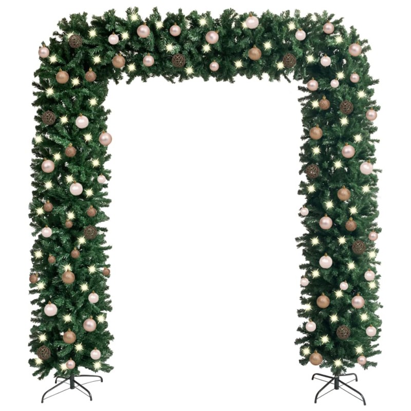 Weihnachtsgirlande mit LEDs & Kugeln Grün 240 cm Weihnachtsgirlande mit LEDs & Kugeln Grün 240 cm