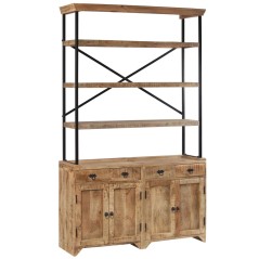 vidaXL Sideboard mit Einlegeböden Mangoholz Massiv 120 x 35 x 200 cm