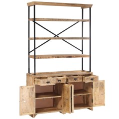 vidaXL Sideboard mit Einlegeböden Mangoholz Massiv 120 x 35 x 200 cm