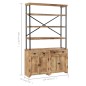 vidaXL Sideboard mit Einlegeböden Mangoholz Massiv 120 x 35 x 200 cm