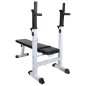 vidaXL Hantelbank mit Ablage, Langhantel und Kurzhantel-Set 120 kg