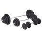 vidaXL Hantelbank mit Ablage, Langhantel und Kurzhantel-Set 120 kg