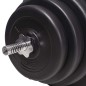 vidaXL Hantelbank mit Ablage, Langhantel und Kurzhantel-Set 120 kg