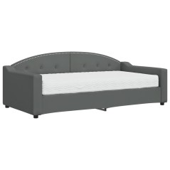 vidaXL Tagesbett mit Matratze Dunkelgrau 90x190 cm Stoff