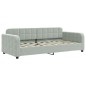 vidaXL Tagesbett Ausziehbar mit Schubladen Hellgrau 90x190 cm Samt vidaXL Tagesbett Ausziehbar mit Schubladen Hellgrau 90x190 cm Samt