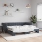 vidaXL Tagesbett Ausziehbar Dunkelgrau 90x190 cm Samt vidaXL Tagesbett Ausziehbar Dunkelgrau 90x190 cm Samt