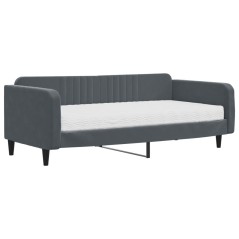 vidaXL Tagesbett mit Matratze Dunkelgrau 100x200 cm Samt