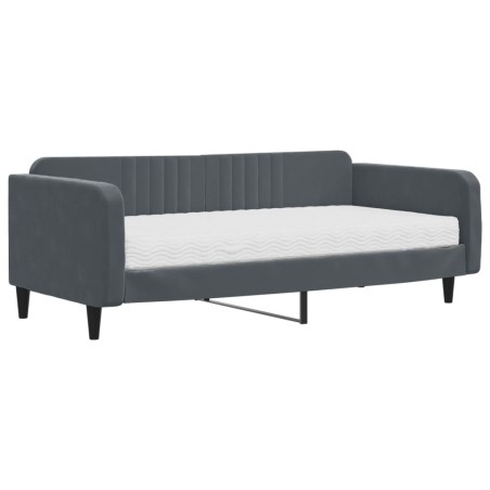 vidaXL Tagesbett mit Matratze Dunkelgrau 100x200 cm Samt