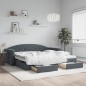 vidaXL Tagesbett Ausziehbar mit Schubladen Dunkelgrau 100x200 cm Samt vidaXL Tagesbett Ausziehbar mit Schubladen Dunkelgrau 100x200 cm Samt