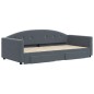 vidaXL Tagesbett Ausziehbar mit Schubladen Dunkelgrau 100x200 cm Samt vidaXL Tagesbett Ausziehbar mit Schubladen Dunkelgrau 100x200 cm Samt