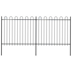 vidaXL Gartenzaun mit Bügel-Design Stahl 3,4 x 1,5 m Schwarz
