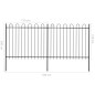 vidaXL Gartenzaun mit Bügel-Design Stahl 3,4 x 1,5 m Schwarz vidaXL Gartenzaun mit Bügel-Design Stahl 3,4 x 1,5 m Schwarz
