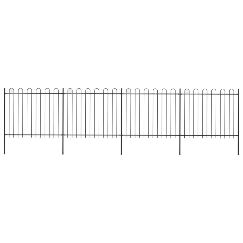 vidaXL Gartenzaun mit Bügel-Design Stahl 6,8 x 1,5 m Schwarz vidaXL Gartenzaun mit Bügel-Design Stahl 6,8 x 1,5 m Schwarz
