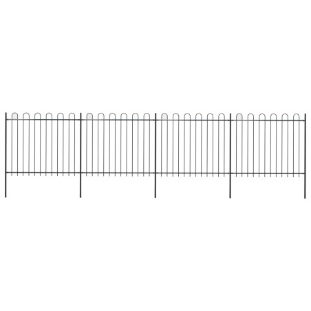 vidaXL Gartenzaun mit Bügel-Design Stahl 6,8 x 1,5 m Schwarz