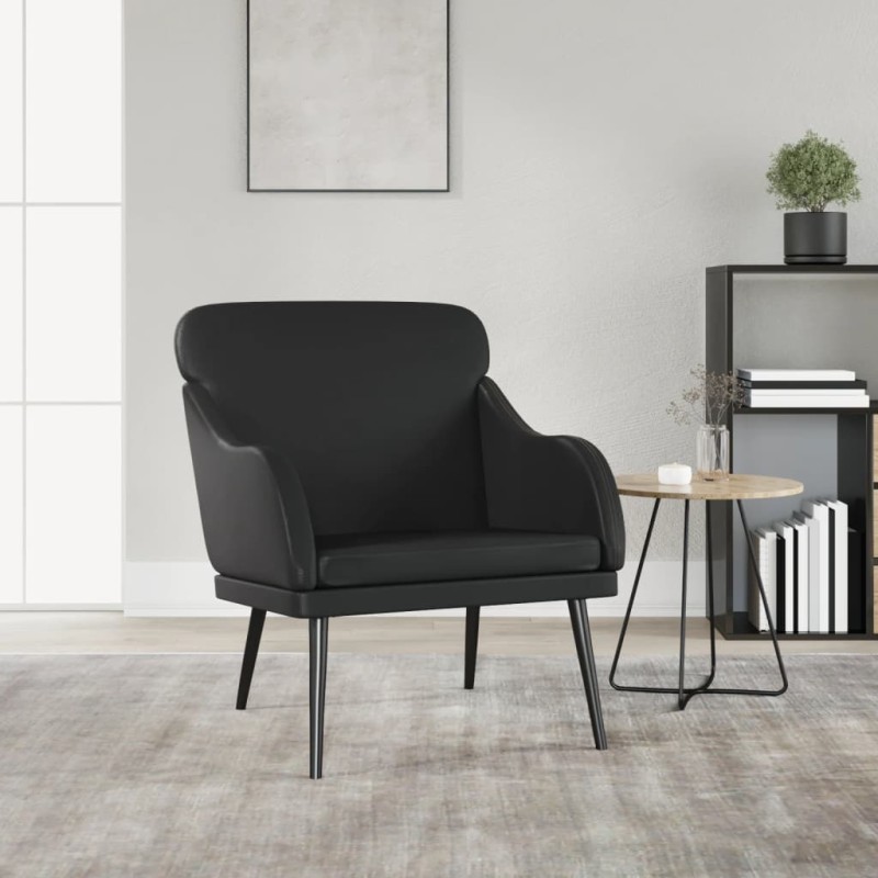 vidaXL Sessel Schwarz 63x76x80 cm Kunstleder vidaXL Sessel Schwarz 63x76x80 cm Kunstleder