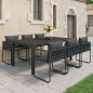 vidaXL 7-tlg. Garten-Essgruppe PVC Rattan Schwarz vidaXL 7-tlg. Garten-Essgruppe PVC Rattan Schwarz