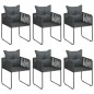 vidaXL 7-tlg. Garten-Essgruppe PVC Rattan Schwarz vidaXL 7-tlg. Garten-Essgruppe PVC Rattan Schwarz