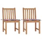 vidaXL Gartenstühle 2 Stk. mit Kissen Massivholz Teak vidaXL Gartenstühle 2 Stk. mit Kissen Massivholz Teak