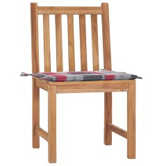 vidaXL Gartenstühle 2 Stk. mit Kissen Massivholz Teak