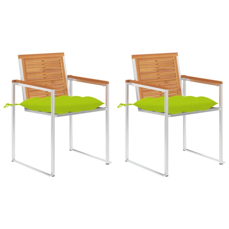 vidaXL Gartenstühle mit Kissen 2 Stk. Massivholz Akazie und Stahl vidaXL Gartenstühle mit Kissen 2 Stk. Massivholz Akazie und Stahl
