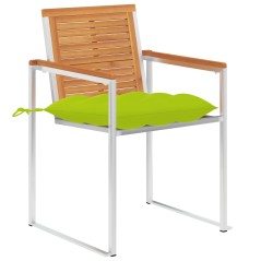 vidaXL Gartenstühle mit Kissen 2 Stk. Massivholz Akazie und Stahl  