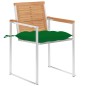 vidaXL Gartenstühle mit Kissen 2 Stk. Massivholz Teak und Stahl vidaXL Gartenstühle mit Kissen 2 Stk. Massivholz Teak und Stahl