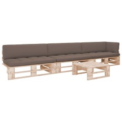 vidaXL 4-tlg. Paletten-Lounge-Set mit Kissen Imprägniertes Kiefernholz