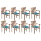 vidaXL Stapelbare Gartenstühle mit Kissen 8 Stk. Massivholz Teak vidaXL Stapelbare Gartenstühle mit Kissen 8 Stk. Massivholz Teak