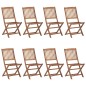 vidaXL Klappbare Gartenstühle 8 Stk. mit Kissen Massivholz Akazie vidaXL Klappbare Gartenstühle 8 Stk. mit Kissen Massivholz Akazie