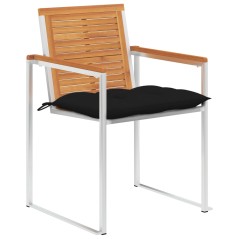 vidaXL Gartenstühle 4 Stk. mit Kissen Massivholz Akazie  