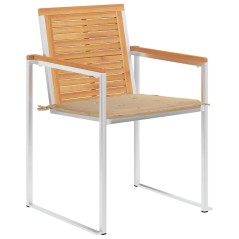vidaXL Gartenstühle 4 Stk. mit Kissen Massivholz Teak