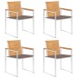 vidaXL Gartenstühle 4 Stk. mit Kissen Massivholz Teak vidaXL Gartenstühle 4 Stk. mit Kissen Massivholz Teak
