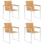 vidaXL Gartenstühle 4 Stk. mit Kissen Massivholz Teak vidaXL Gartenstühle 4 Stk. mit Kissen Massivholz Teak