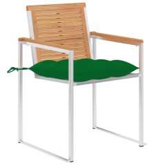 vidaXL Gartenstühle 4 Stk. mit Kissen Massivholz Teak 
