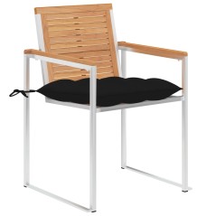 vidaXL Gartenstühle 4 Stk. mit Kissen Massivholz Teak 