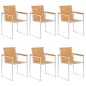 vidaXL Gartenstühle 6 Stk. mit Kissen Massivholz Teak vidaXL Gartenstühle 6 Stk. mit Kissen Massivholz Teak