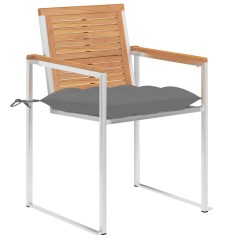 vidaXL Gartenstühle 8 Stk. mit Kissen Massivholz Teak