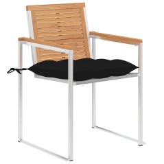 vidaXL Gartenstühle 8 Stk. mit Kissen Massivholz Teak