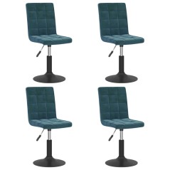 vidaXL Esszimmerstühle 4 Stk. Drehbar Blau Samt